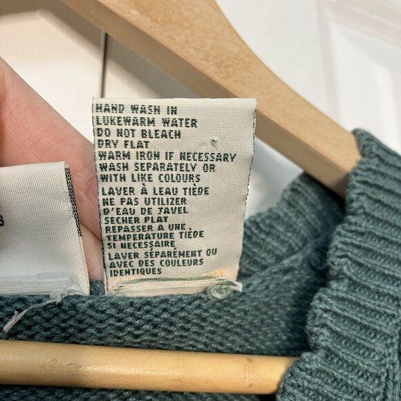 Vintage Northern Reflections Sweater Vest Women XL Green Floral Knit Granny 90s - Picture 3 of 6